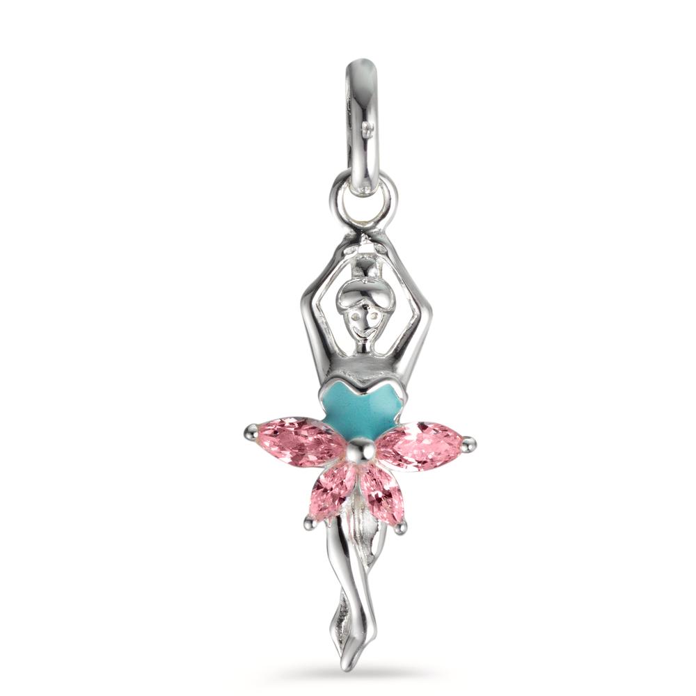 Pendentif Argent Zircone 4 Pierres Émaillé Ballet-601276