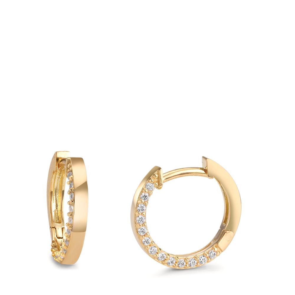 Créoles à charnières Or jaune 18K Zircone 26 Pierres-601289