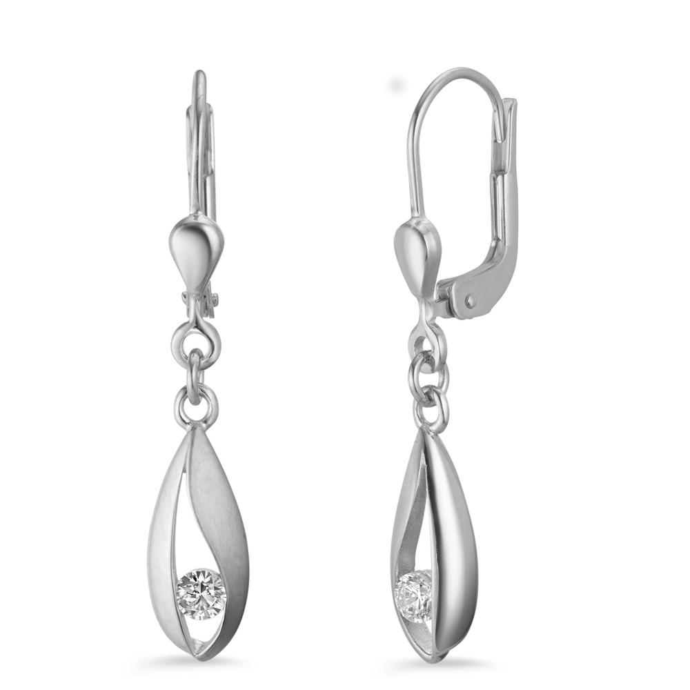 Pendant d'oreilles Or blanc 9K Zircone 2 Pierres-601303