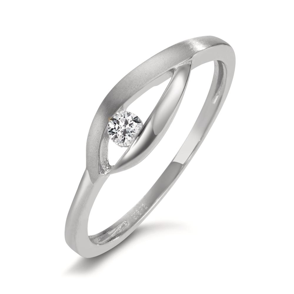 Bague Or blanc 9K Zircone-601304