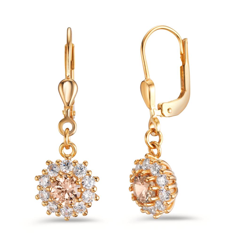 Pendant d'oreilles Or jaune 9K Zircone 22 Pierres Ø9 mm-601311