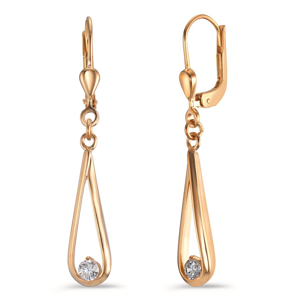 Pendant d'oreilles Or jaune 9K Zircone 2 Pierres-601323