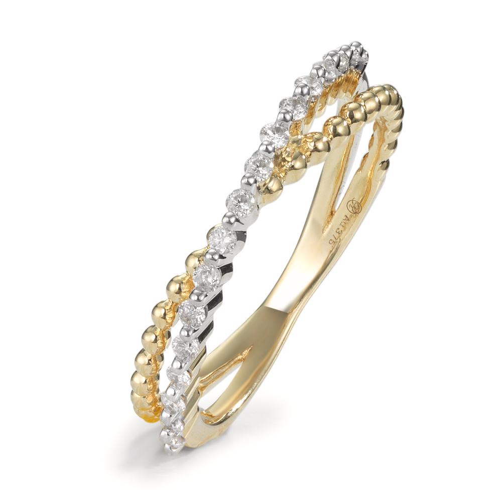 Bague Or jaune 9K Diamant 0.15 ct, 17 Pierres, w-pi3-601465