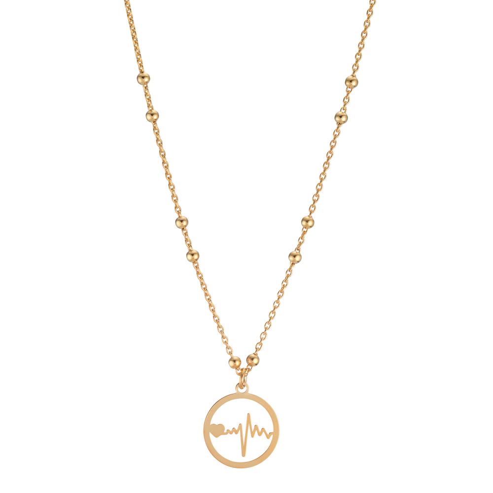 Collier Argent jaune Plaqué or Battement de coeur 40-42 cm-601468