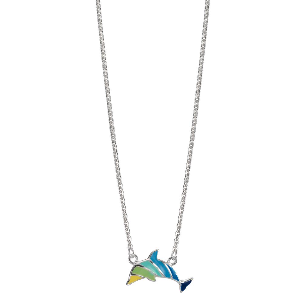 Collier Argent Émaillé Dauphin 36-38 cm-601478