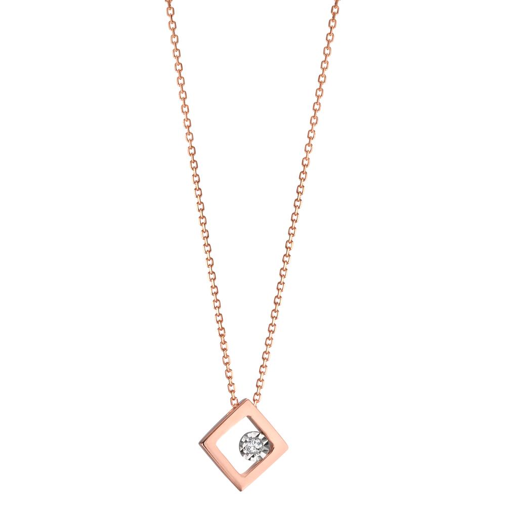 Collier Or rouge 18K Diamant 0.008 ct, w-si 40-42 cm-601499