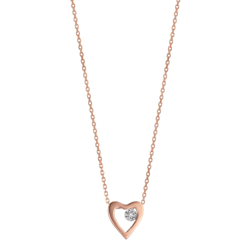Collier Or rouge 18K Diamant 0.005 ct, w-si Coeur 40-42 cm Ø6 mm-601523