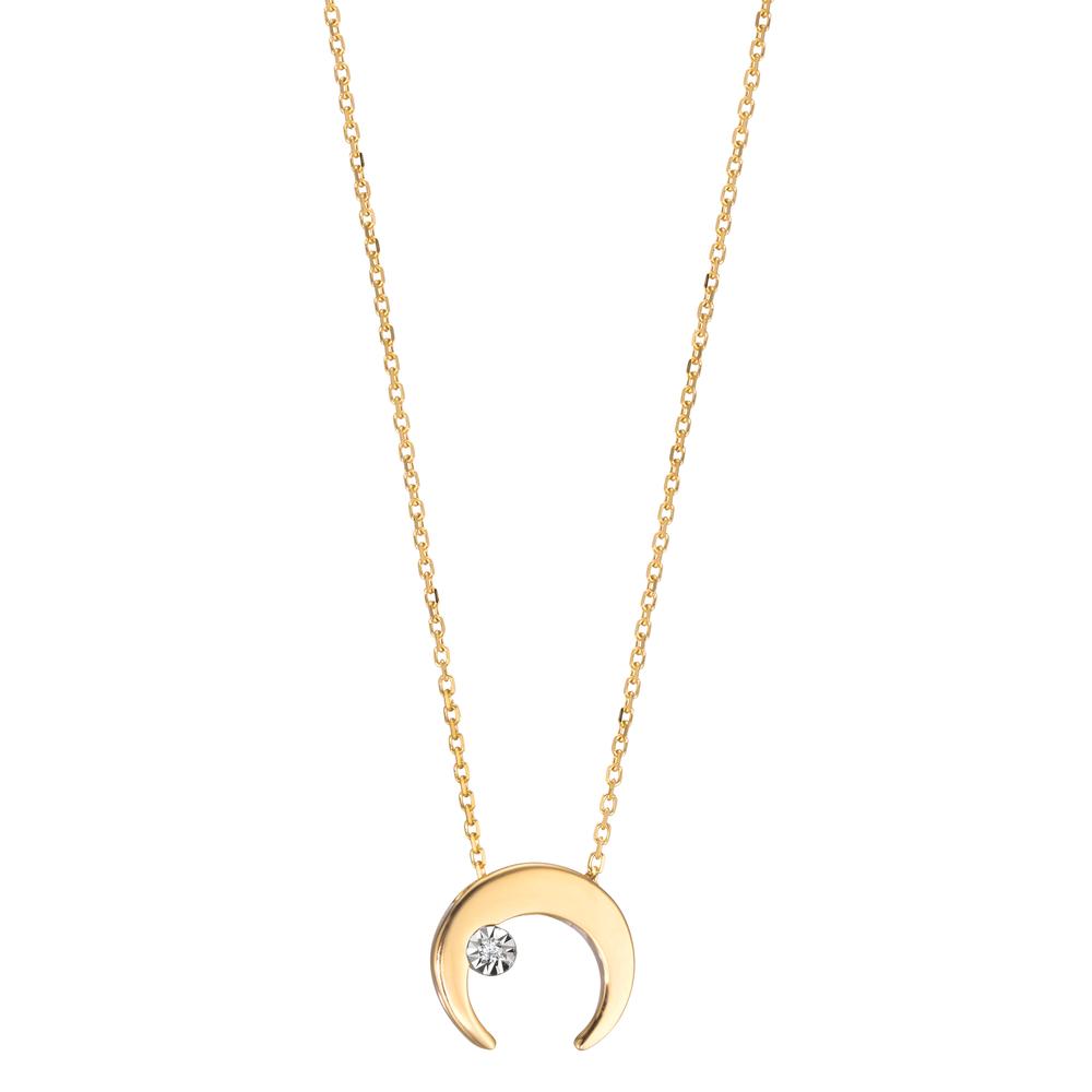 Collier Or jaune 18K Diamant 0.005 ct, w-si Lune 40-42 cm Ø8.5 mm-601537