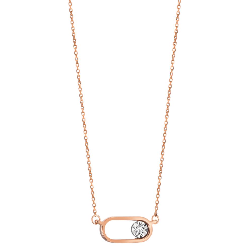 Collier Or rouge 18K Diamant 0.015 ct, w-si 40-42 cm-601547