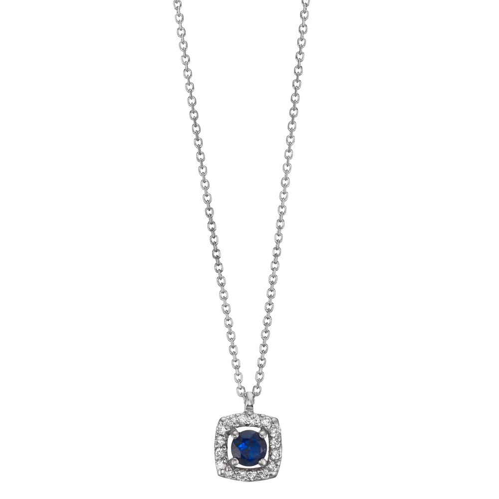 Collier Or blanc 18K Saphir 17 Pierres 40-42 cm Ø5.5 mm-601566