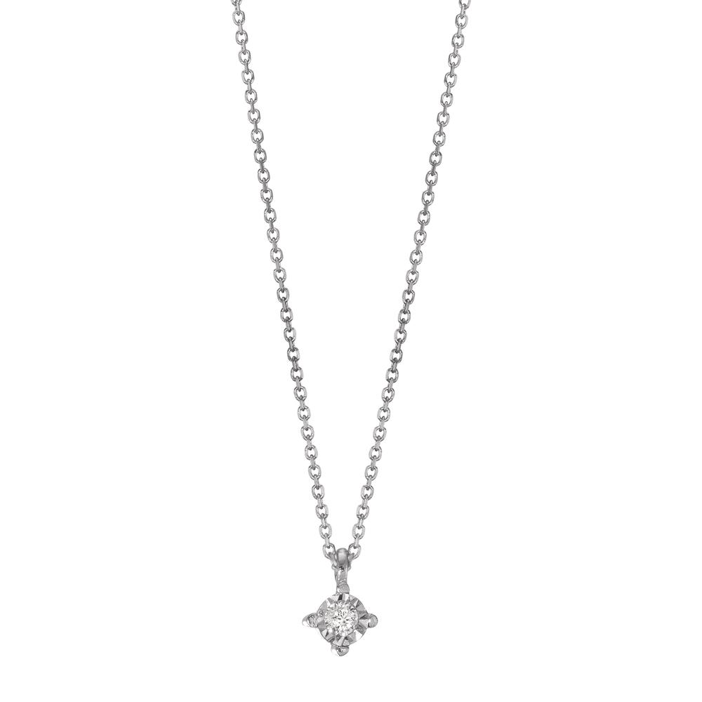 Collier Or blanc 18K Diamant 0.02 ct, w-si 40-42 cm Ø2.8 mm-601573