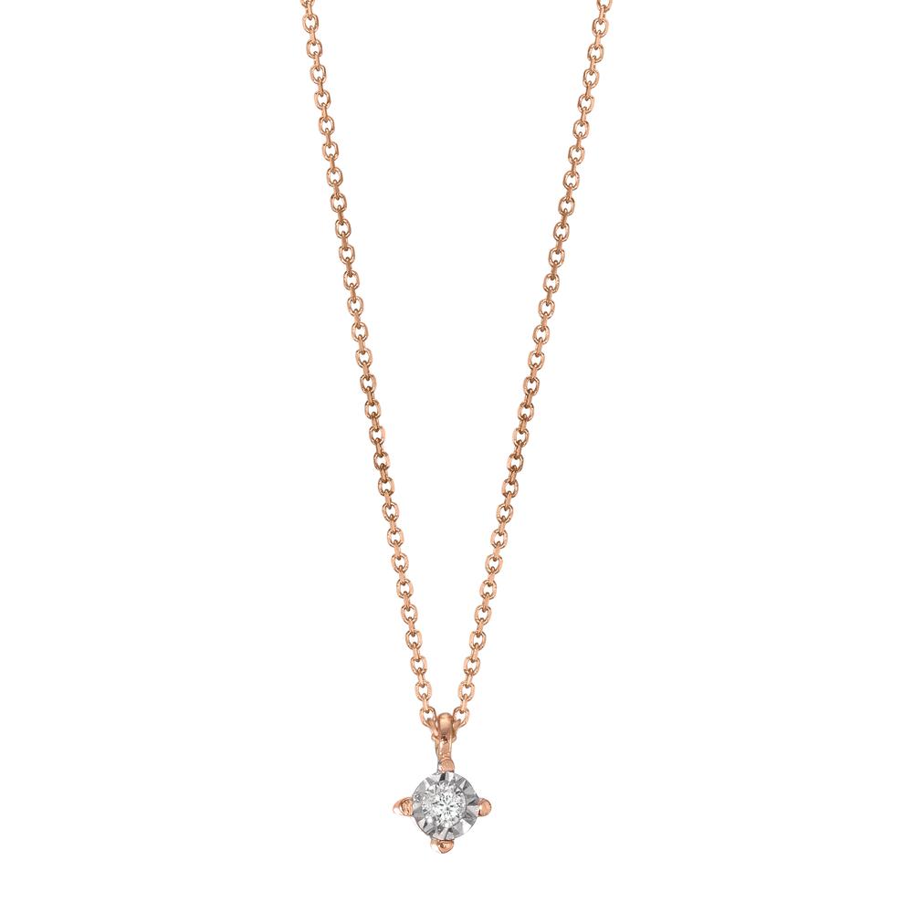 Collier Or rouge 18K Diamant 0.02 ct, w-si 40-42 cm Ø2.8 mm-601575