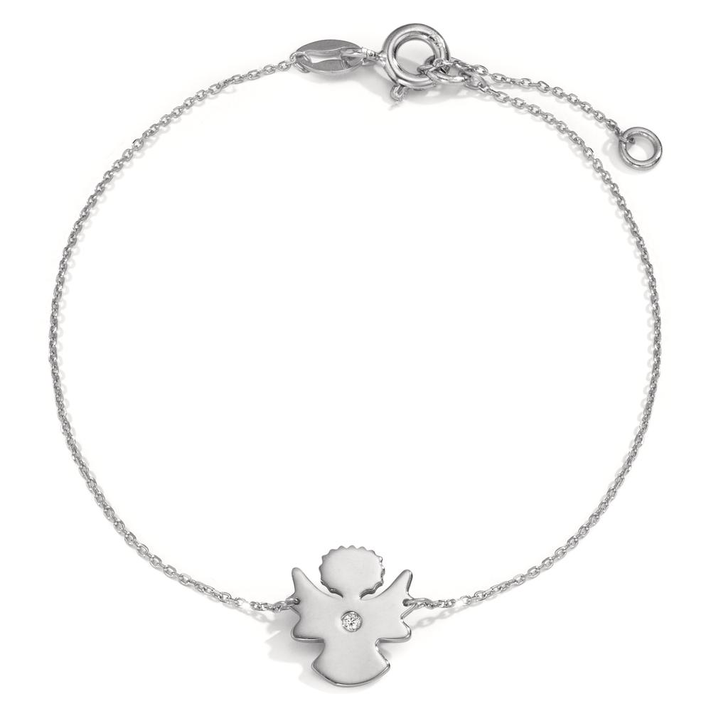 Armband 750/18 K Weissgold Diamant 0.008 ct, w-si Engel 14-16 cm verstellbar Ø9 mm-601591