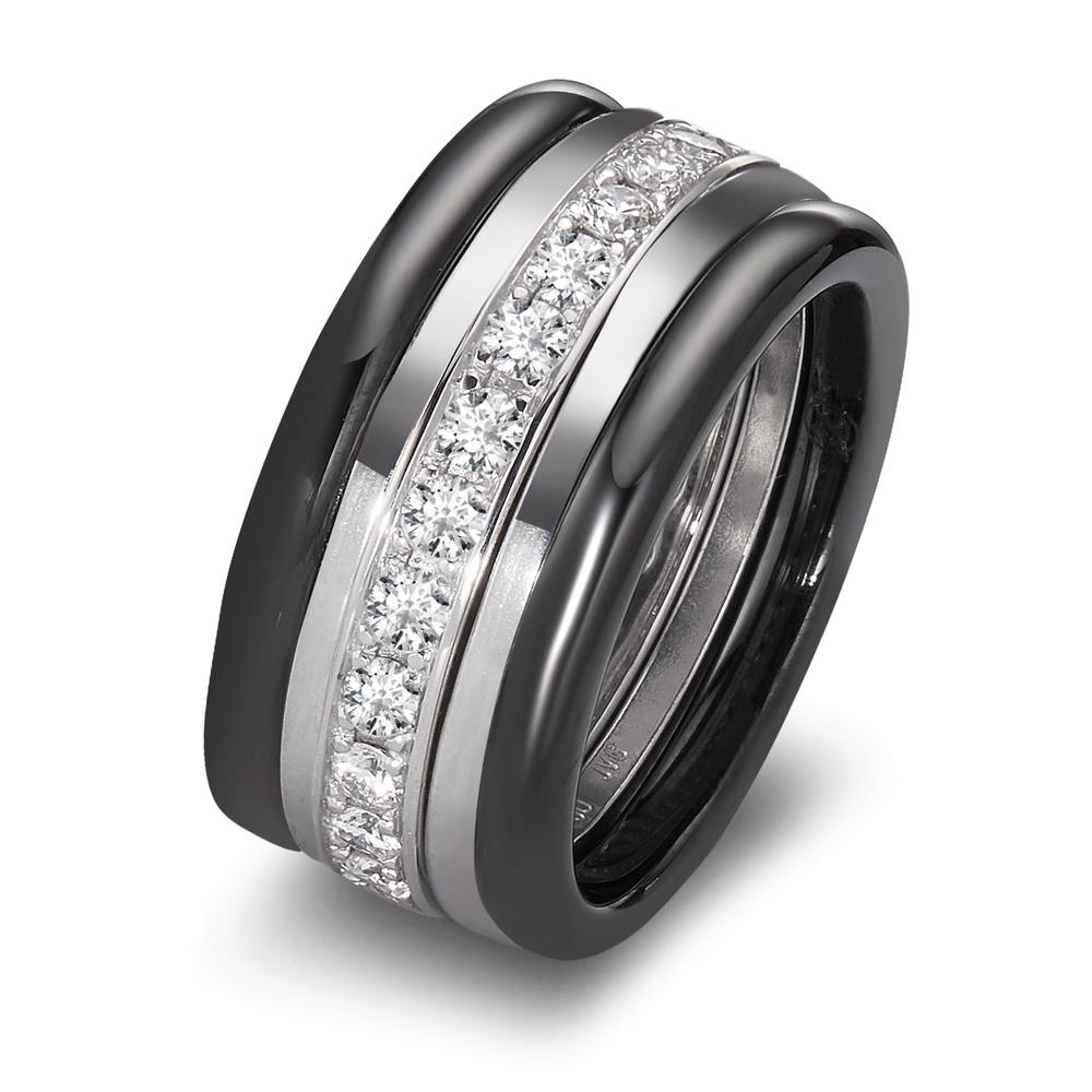 Bague Or blanc 18K Diamant blanc, 1 ct, 25 Pierres, brillant-601770