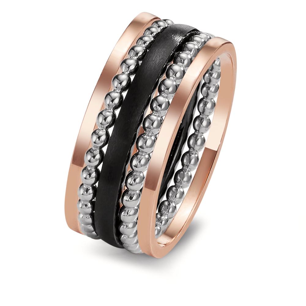 Bague Or rouge 14K, Or blanc 14K, Carbone-601816