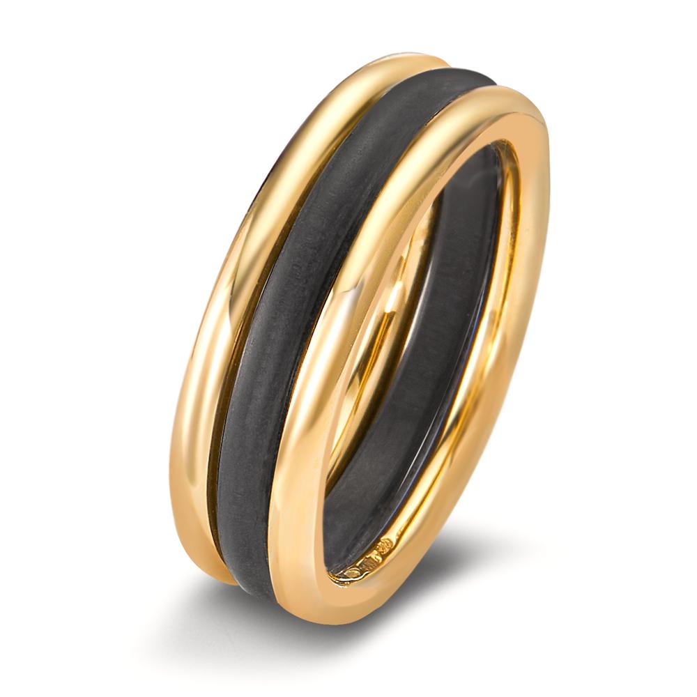 Bague Or jaune 18K, Carbone-601819