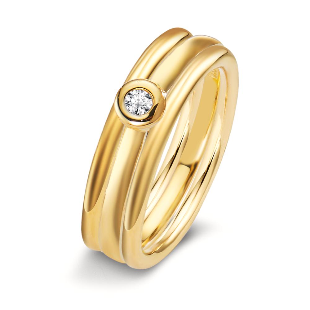 Bague Or jaune 18K Diamant blanc, 0.03 ct, w-si-601820
