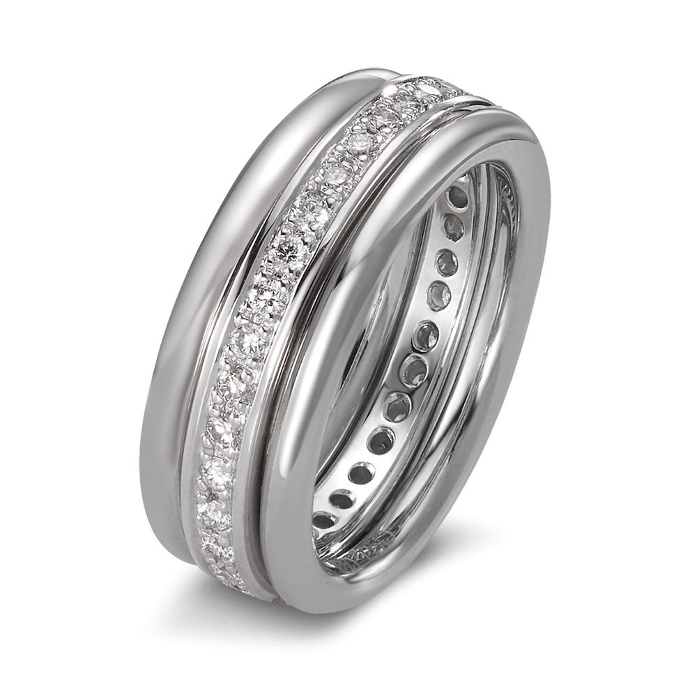 Bague Or blanc 18K Diamant 0.05 ct, 35 Pierres, w-si-601821
