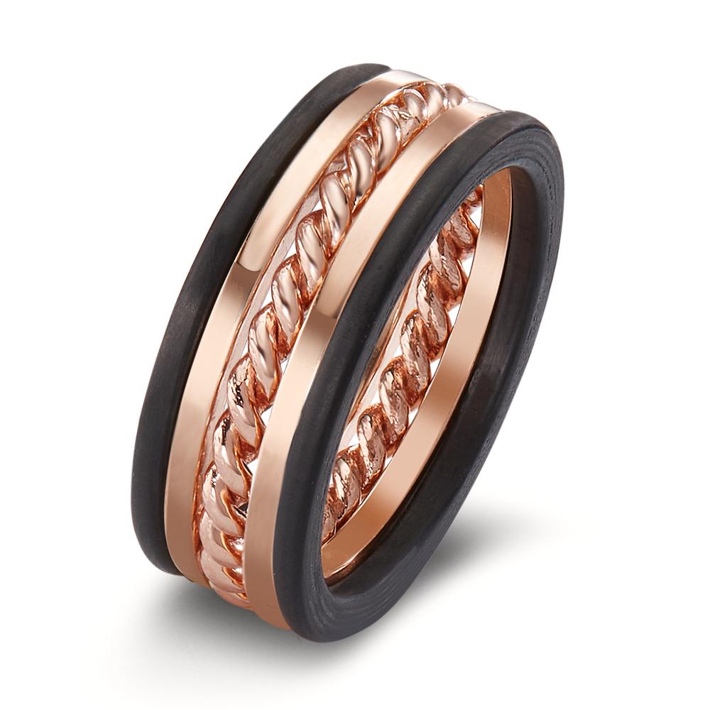 Bague Or rouge 18K, Carbone-601824