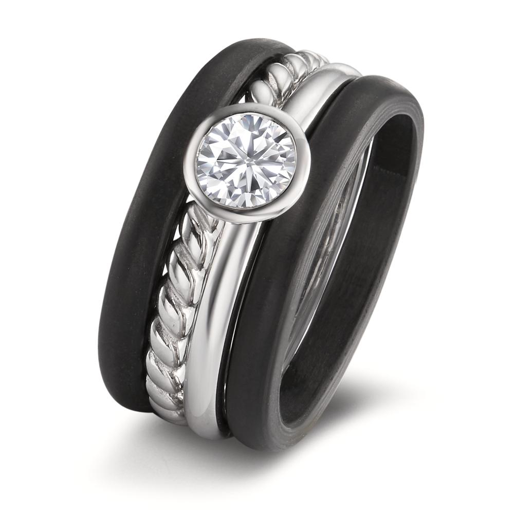 Bague Argent, Carbone Zircone-601841