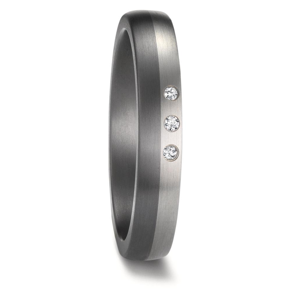 Alliance Tantale 999, Platine 950 Diamant 0.03 ct, 3 Pierres, w-si-601860