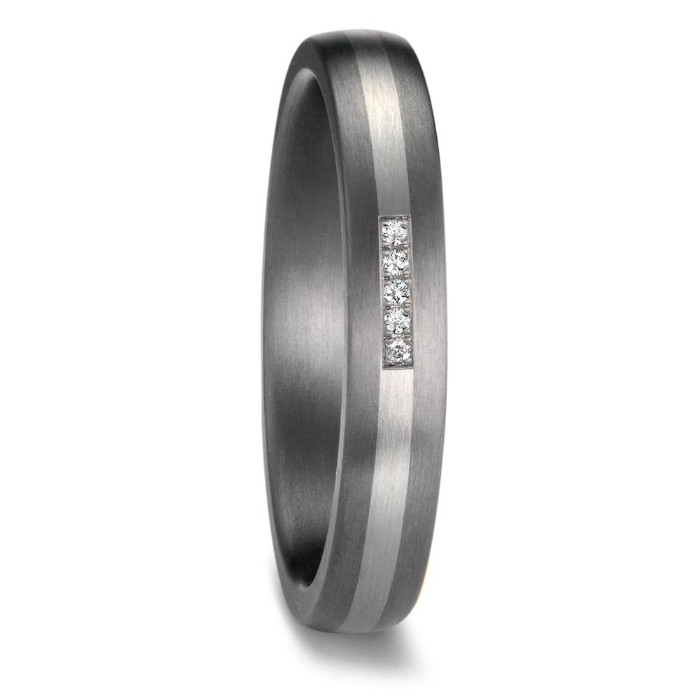 Alliance Tantale 999, Platine 950 Diamant 0.017 ct, 5 Pierres, w-si-601862