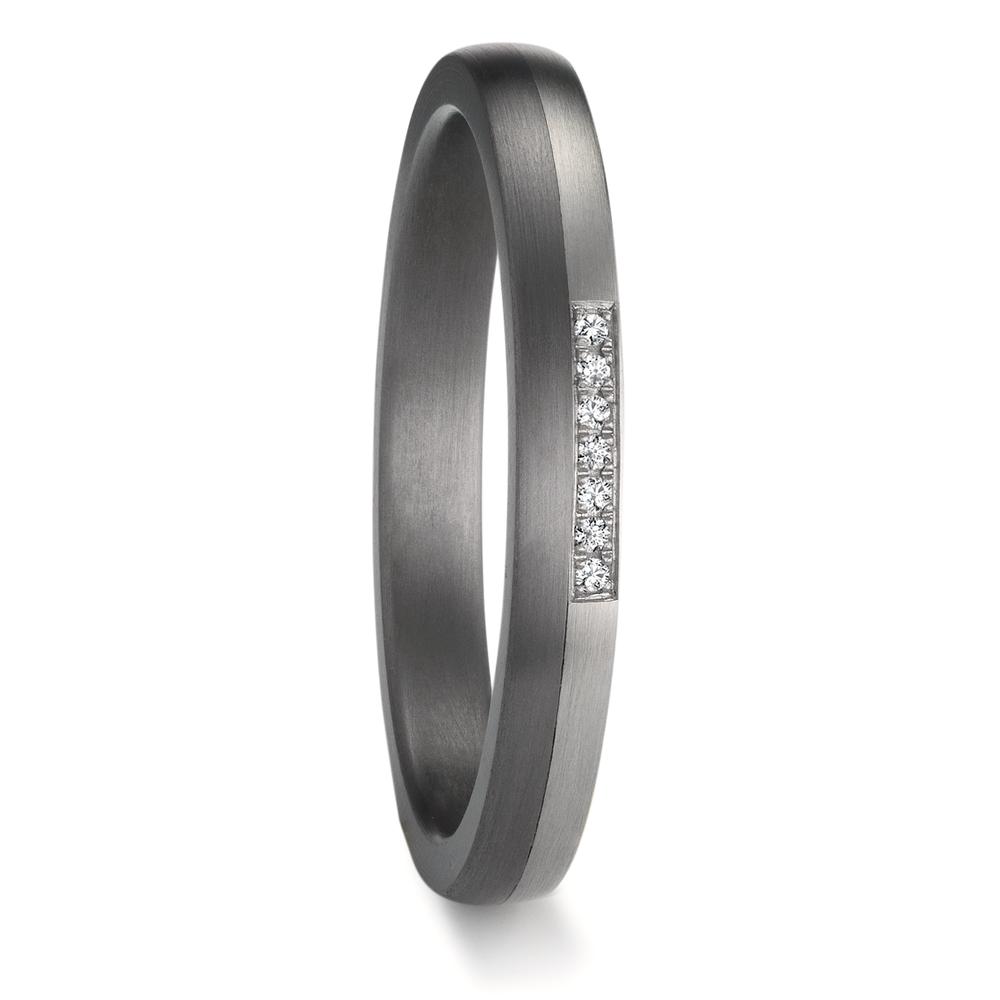 Partnerring 999 Tantal, 950 Platin Diamant 0.025 ct, 7 Steine, w-si-601866