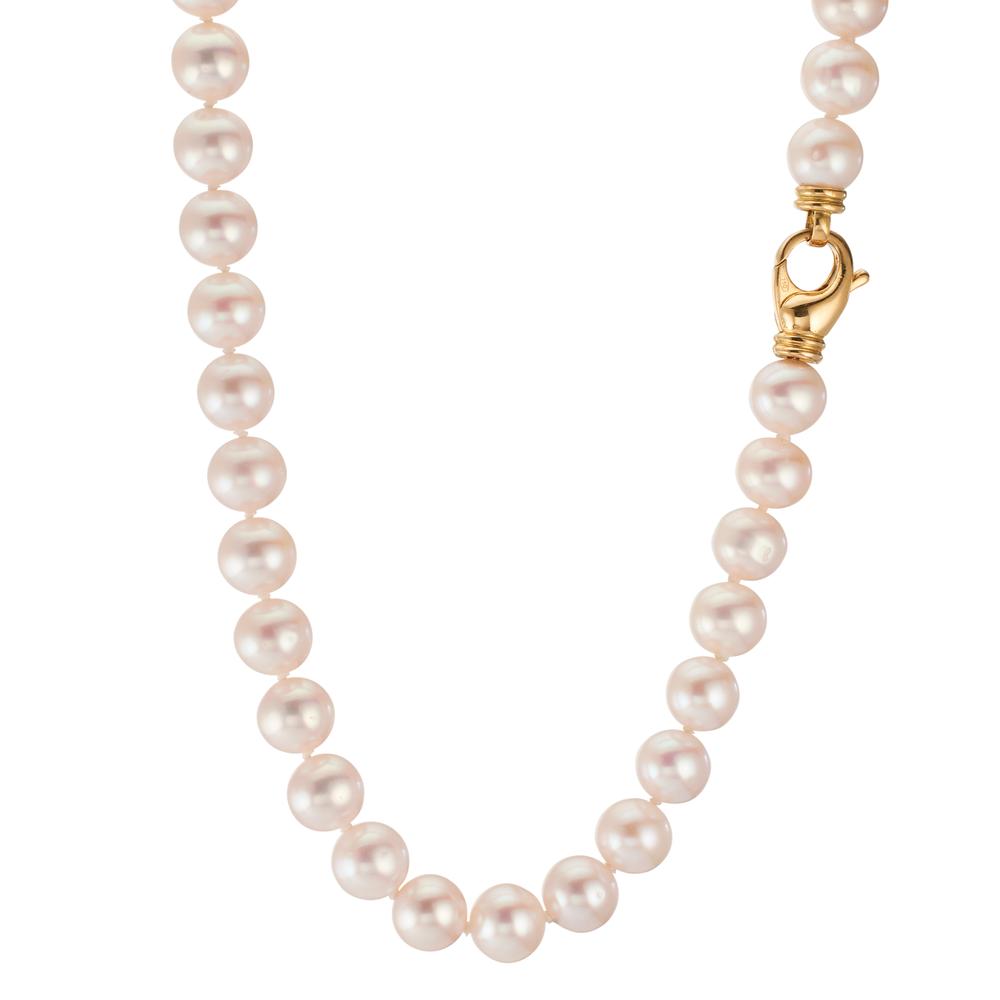 Collier Or jaune 18K perle d'eau douce blanc, 7.5 mm 45 cm-601879