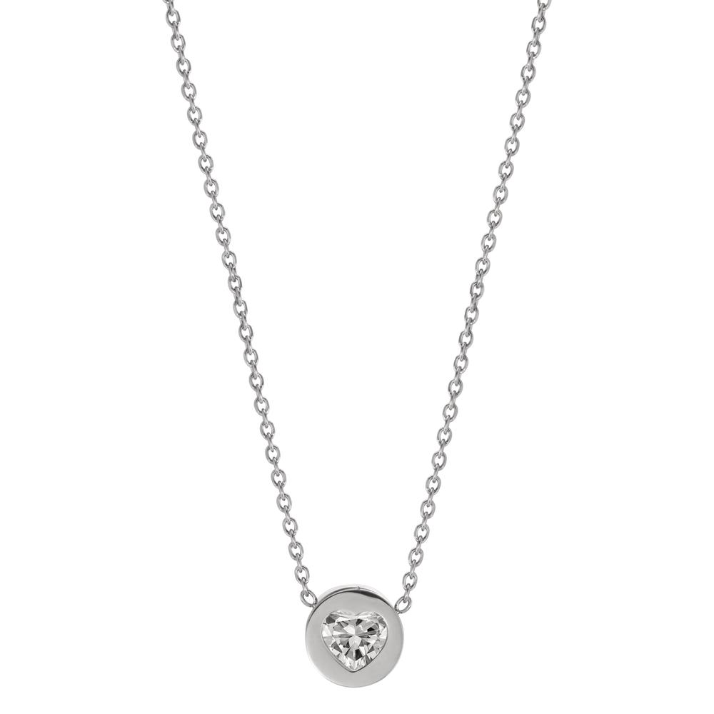 Collier Acier inoxydable Zircone Coeur 40-45 cm-601898