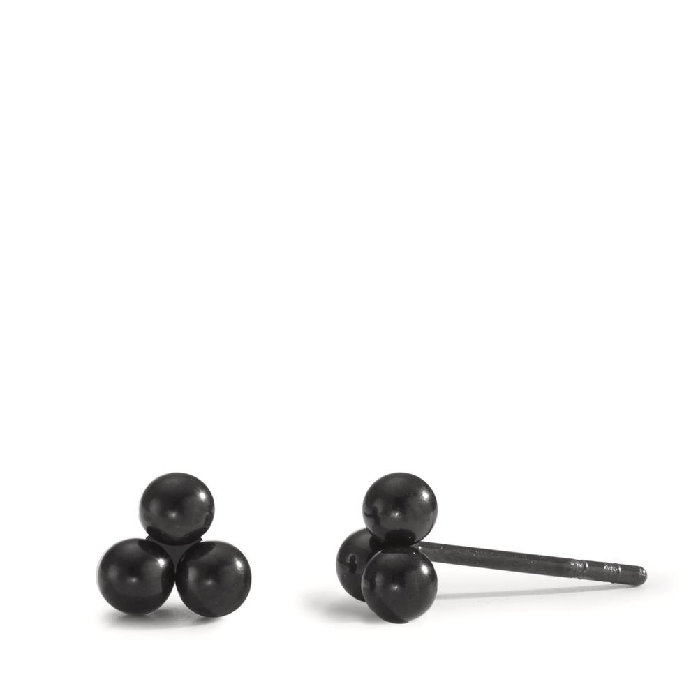 Clous d'oreilles Acier inoxydable noir PVD Ø5 mm-601923