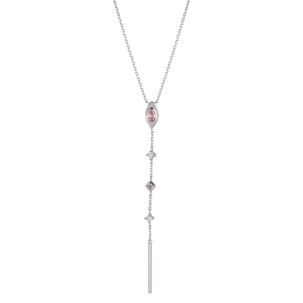 Collier Argent Zircone 4 Pierres Rhodié 39-45 cm-602350