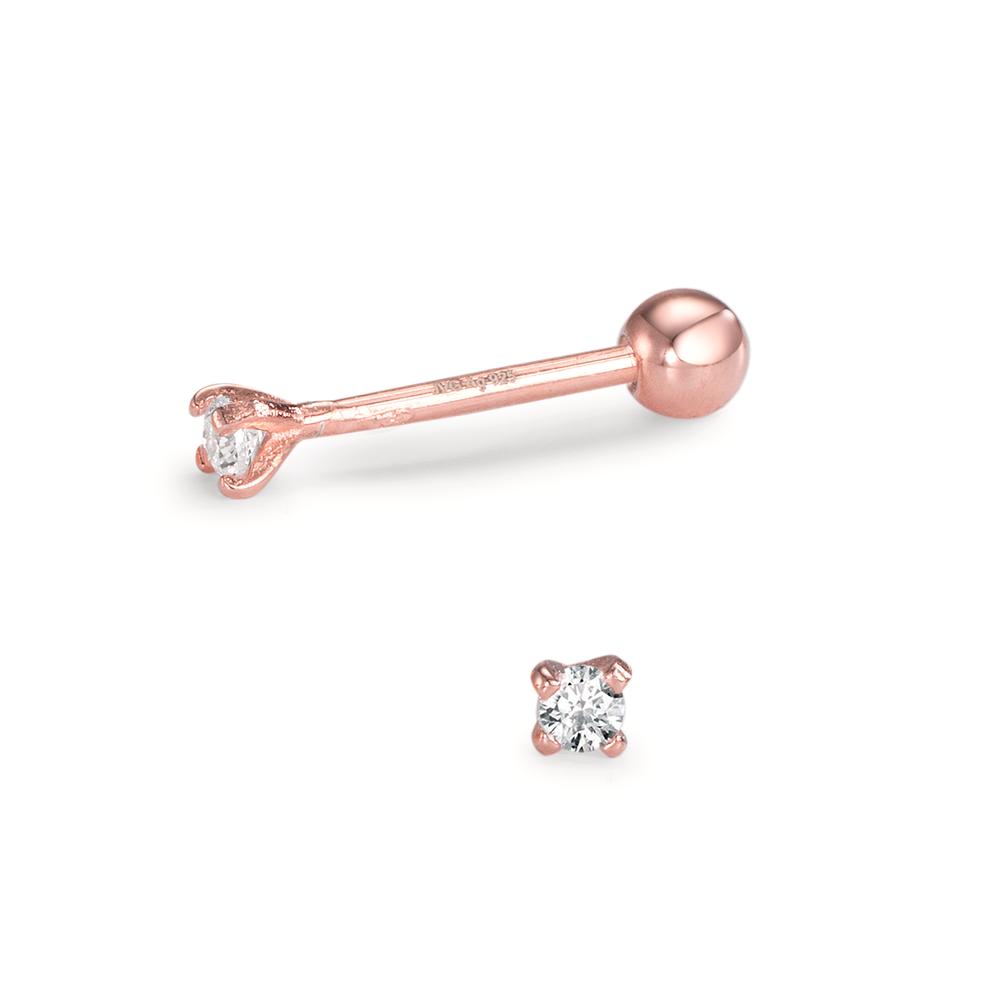 Piercing Argent Zircone 2 Pierres rosé Plaqué or Ø2.2 mm-602385