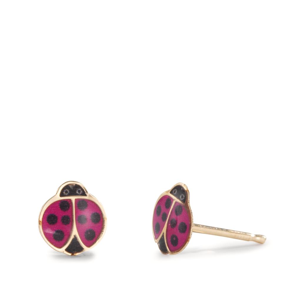 Clous d'oreilles Or jaune 9K Laqué Coccinelle Ø5.5 mm-602421