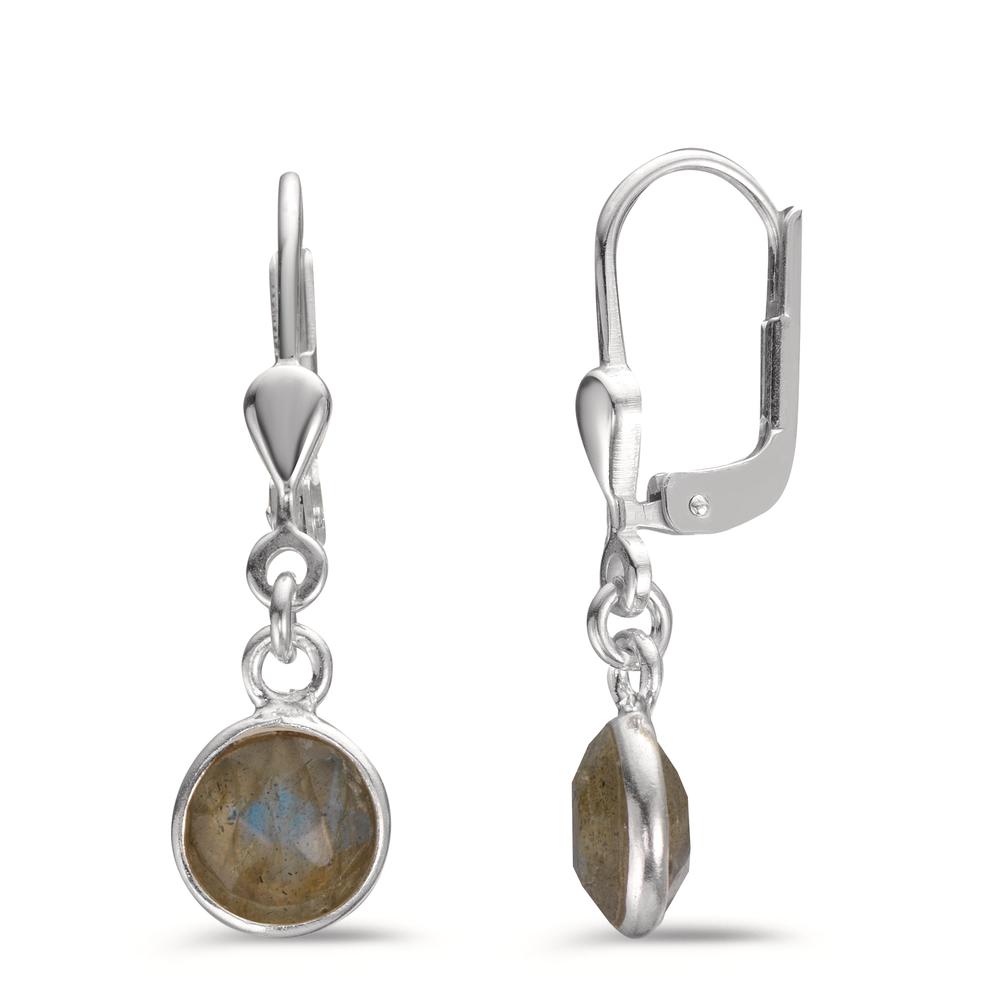 Pendant d'oreilles Argent Labradorite 2 Pierres Ø7 mm-602651
