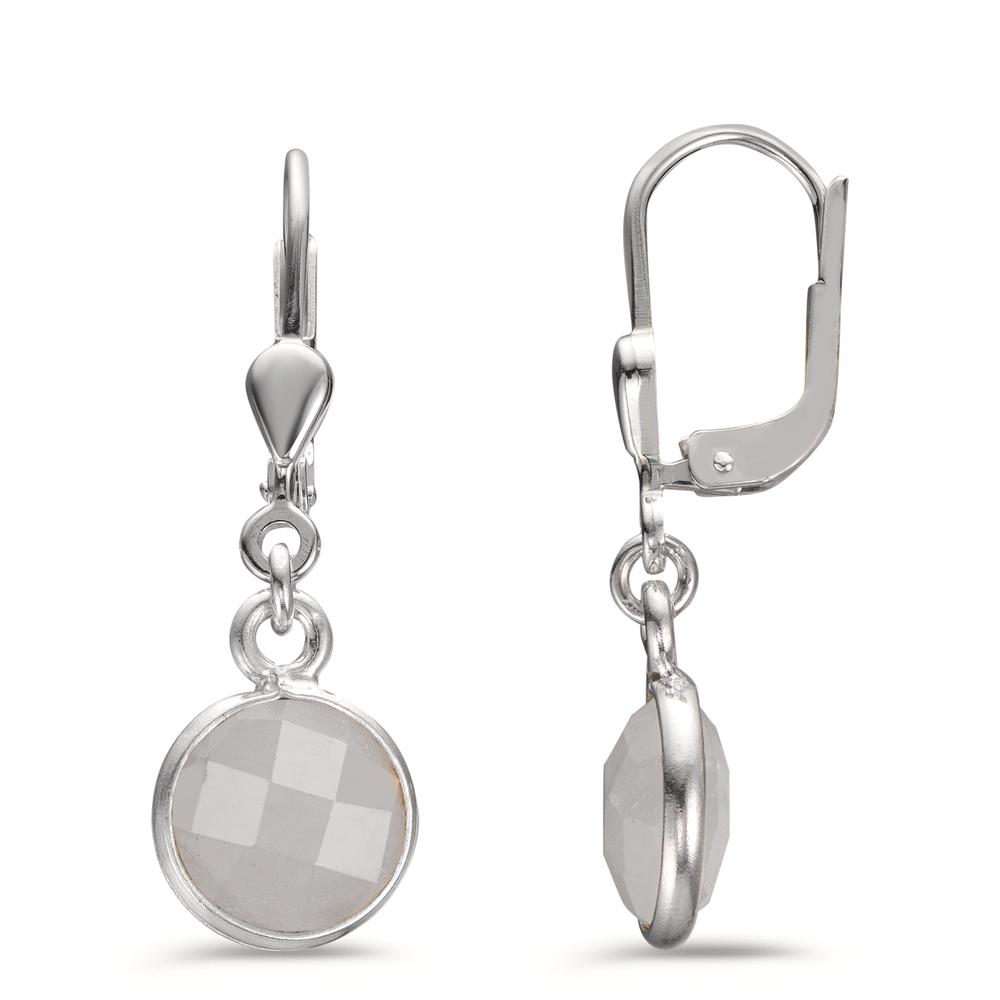 Pendant d'oreilles Argent Pierre de lune 2 Pierres Ø9 mm-602659