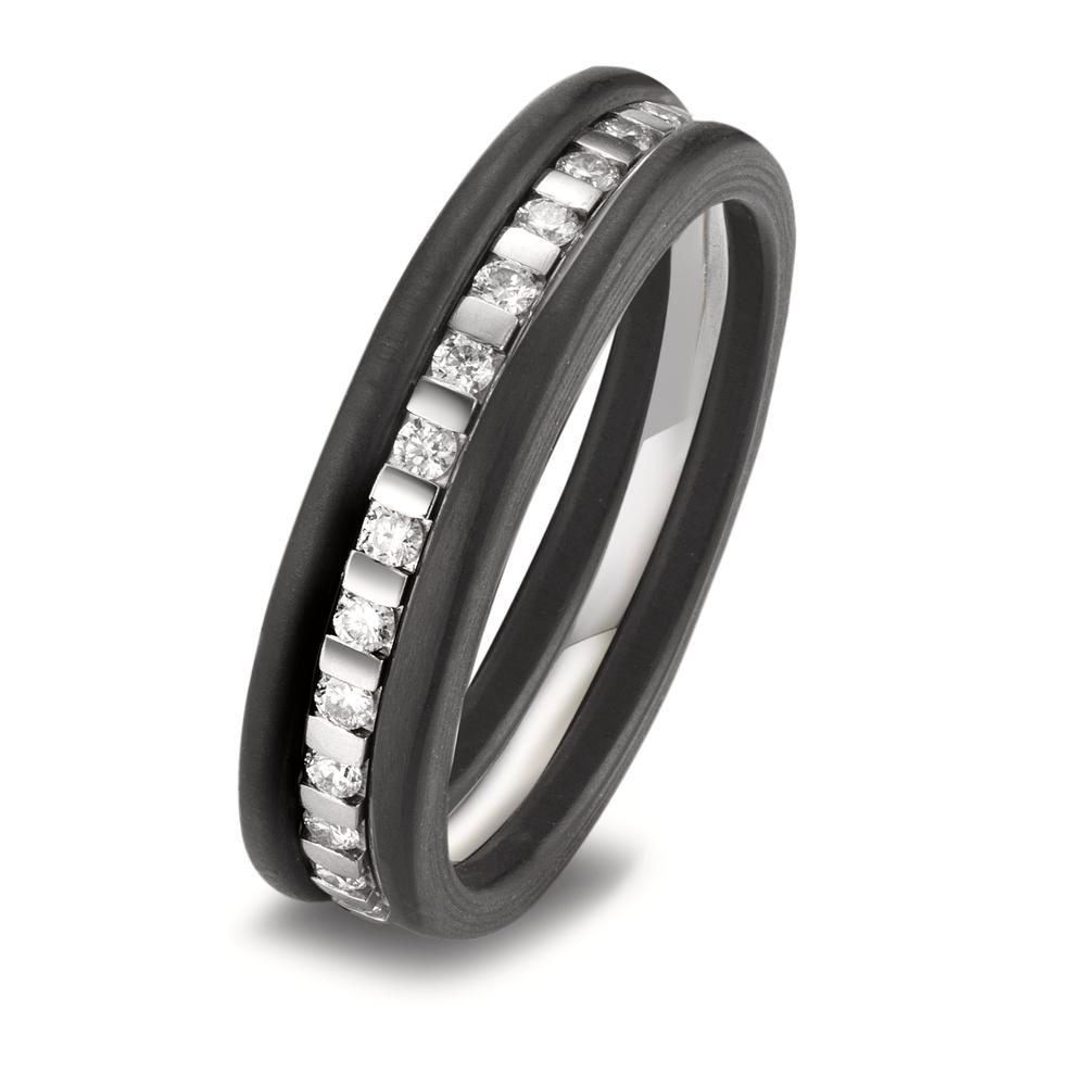 Assortiment de bagues Platine 950, Carbone Diamant-602679