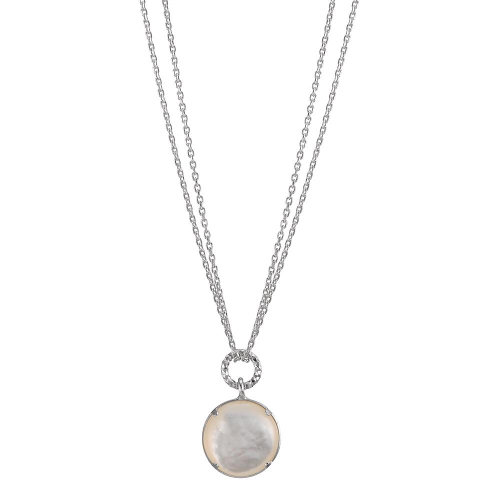 Collier Argent Rhodié nacre blanc 36-40 cm Ø12.5 mm-602700
