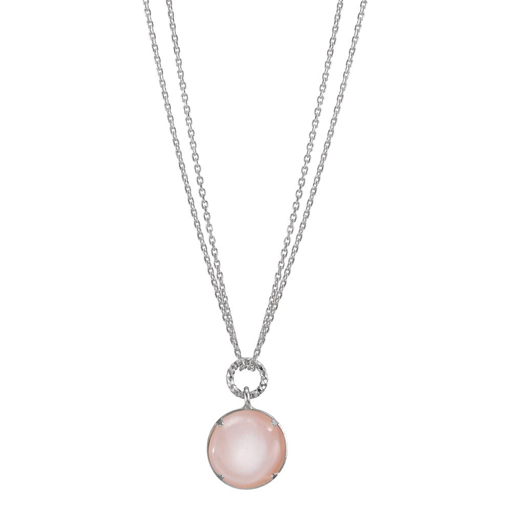 Collier Argent Rhodié nacre rose 36-40 cm-602701