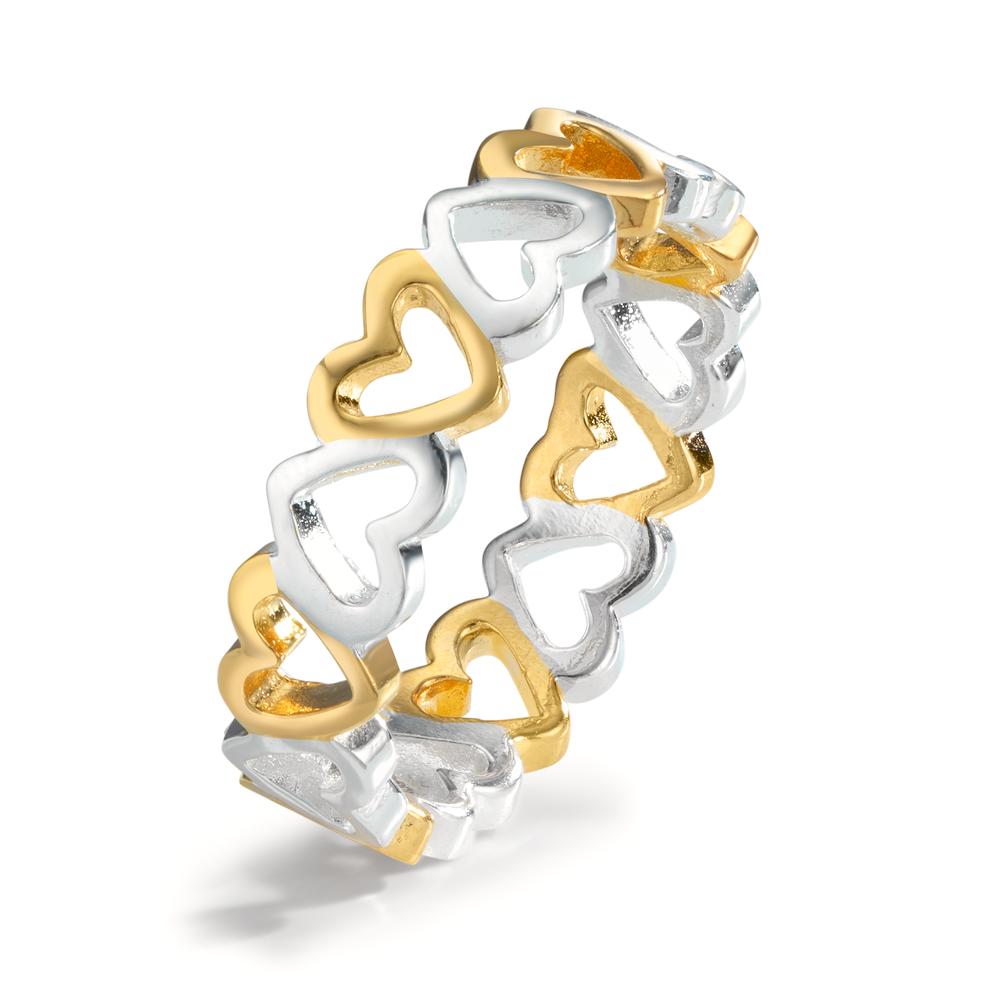 Bague Argent jaune Bicolore Coeur-602712