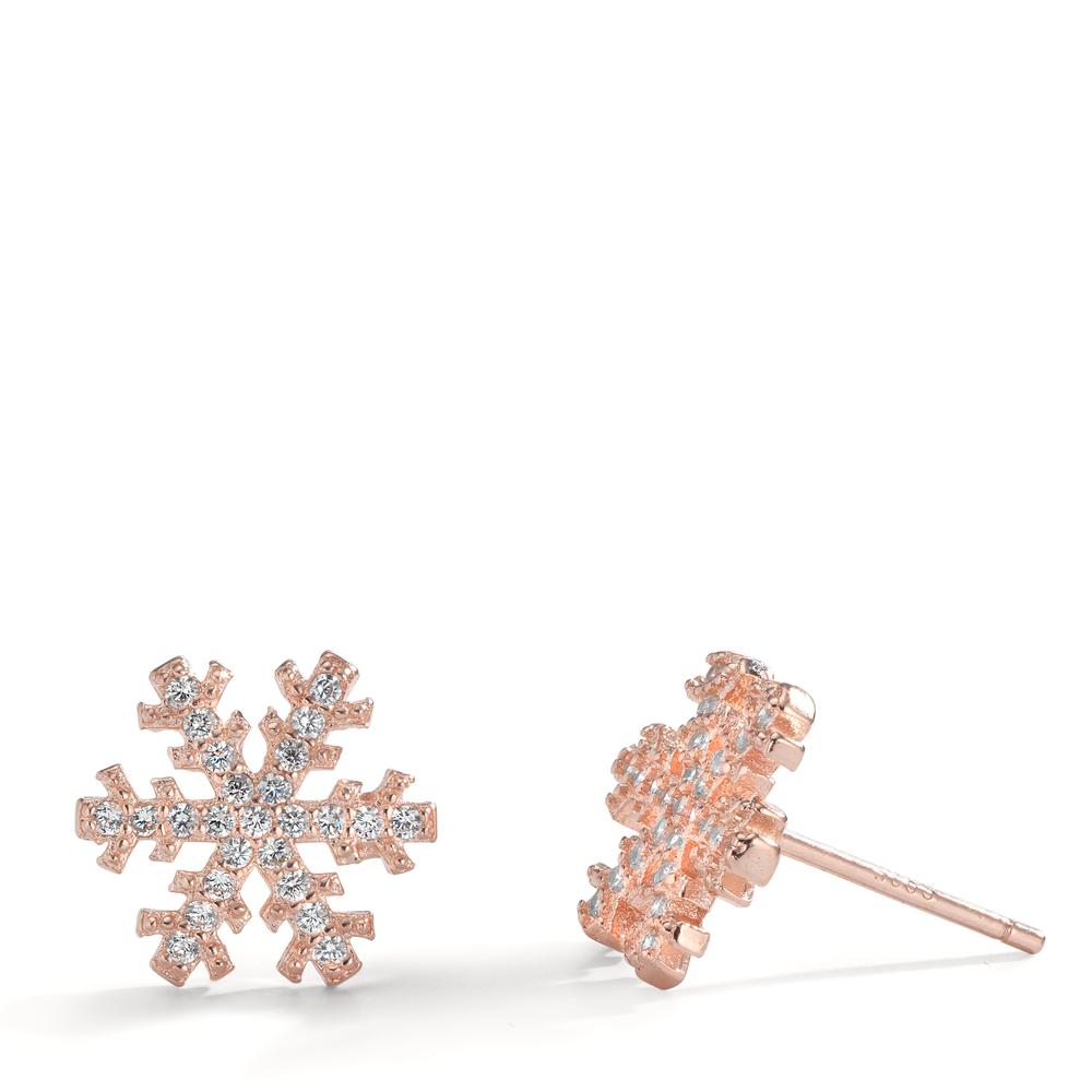 Clous d'oreilles Argent rosé Plaqué or Flocon de Neige Ø10 mm-602727