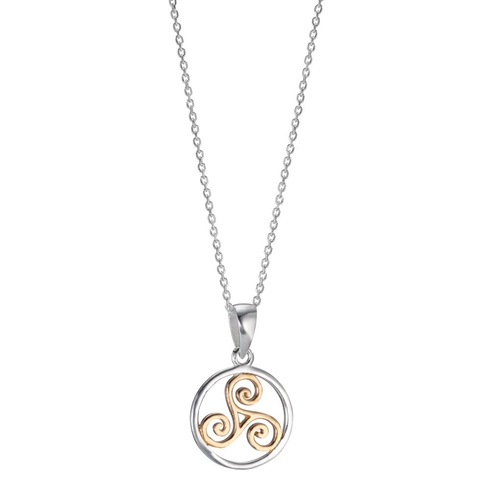 Chaînette avec pendentif Argent jaune Bicolore 40-42 cm Ø15 mm-602736
