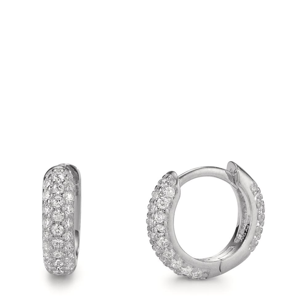 Créoles à charnières Argent Zircone Rhodié-602767