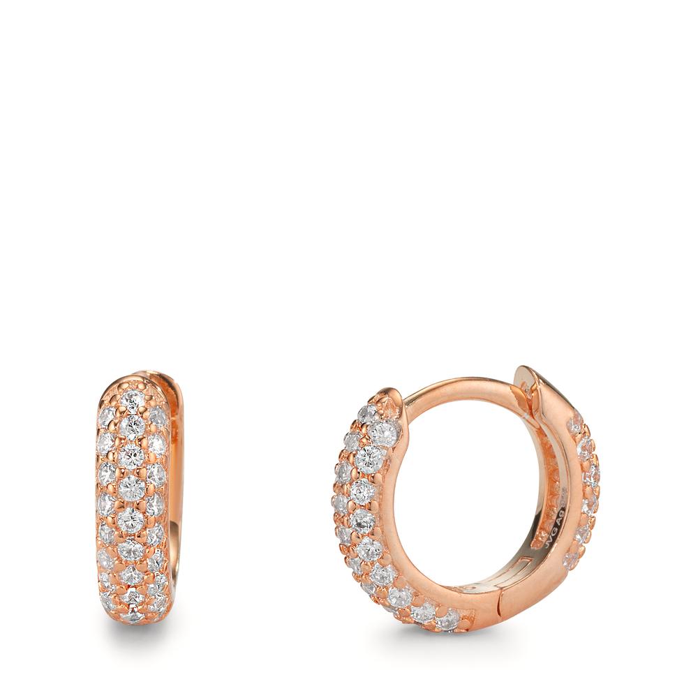 Créoles à charnières Argent Zircone rosé Plaqué or-602768