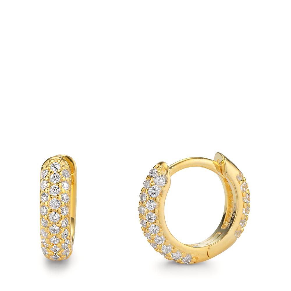 Créoles à charnières Argent Zircone jaune Plaqué or-602769