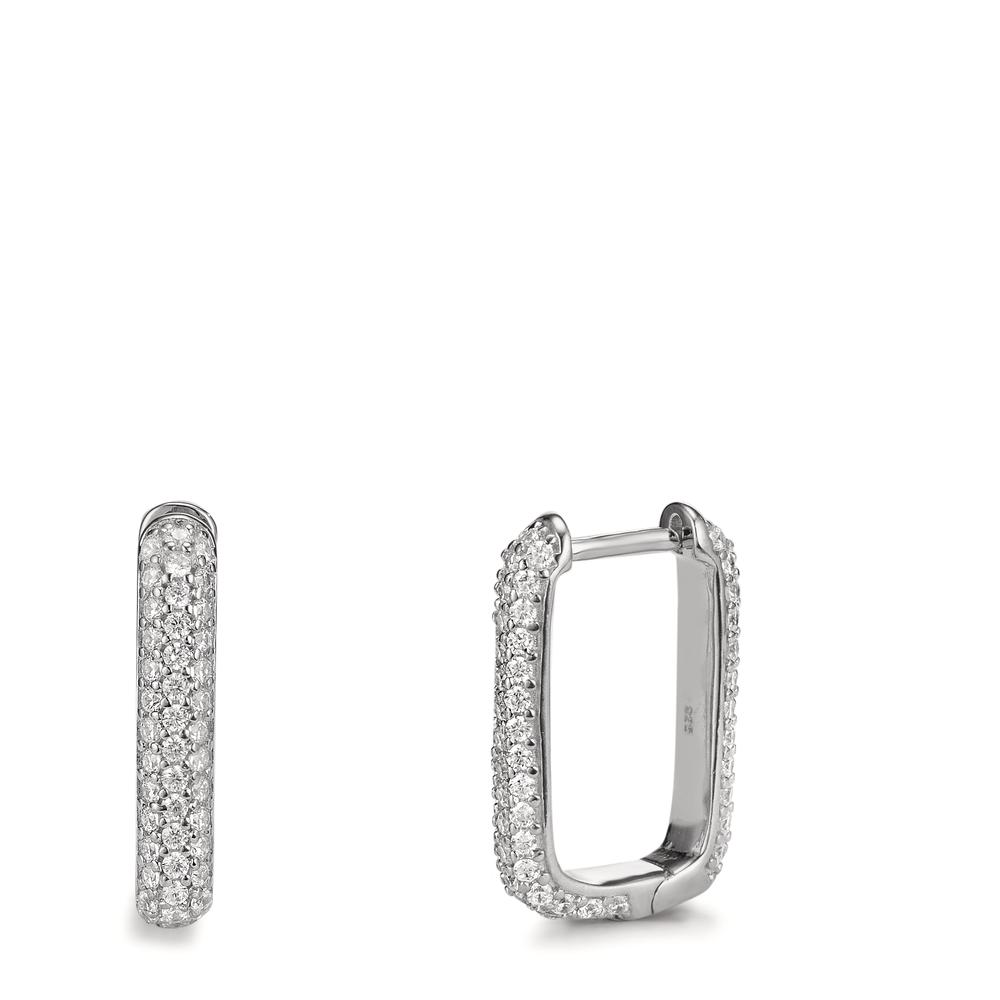 Créoles à charnières Argent Zircone Rhodié-602770