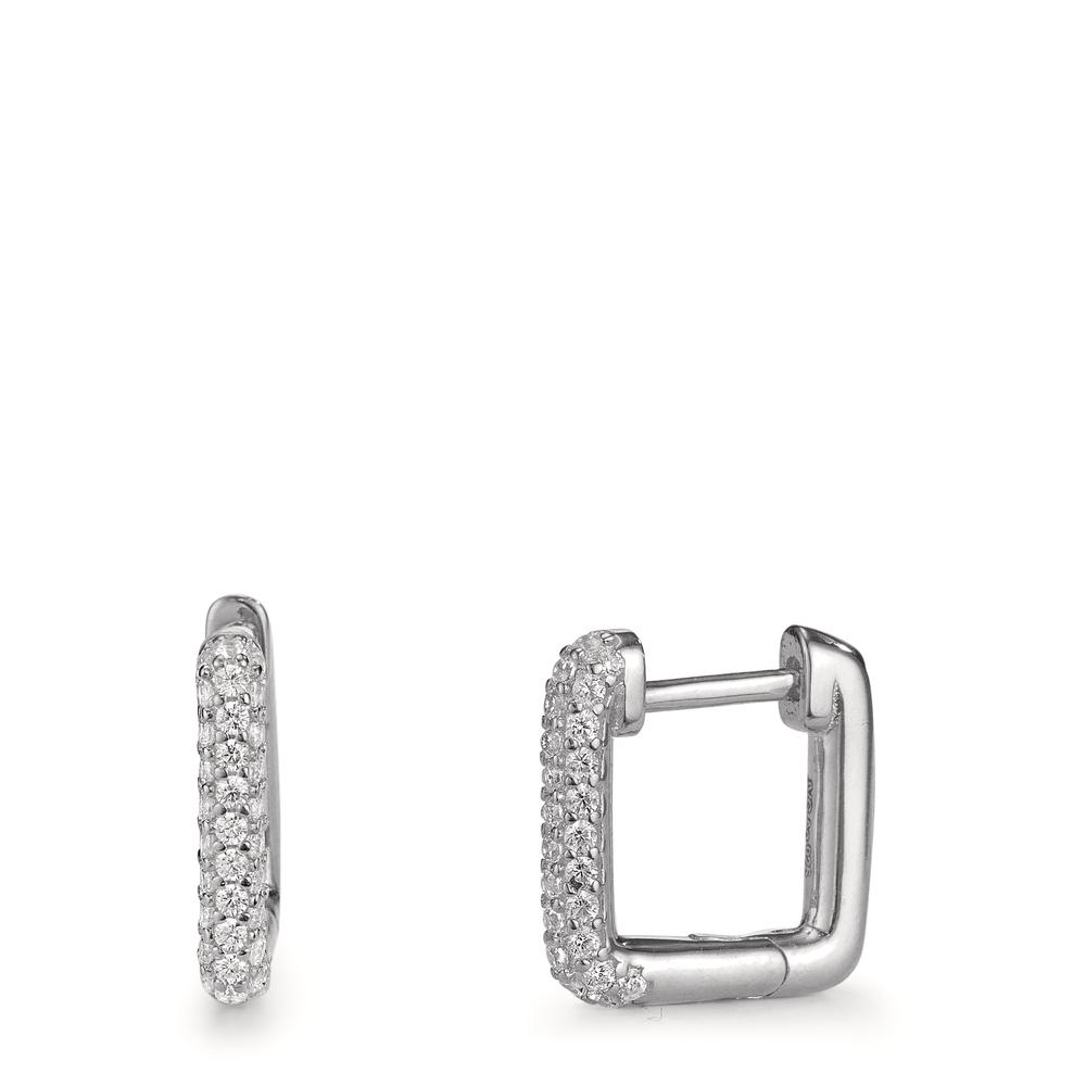 Créoles à charnières Argent Zircone Rhodié-602779