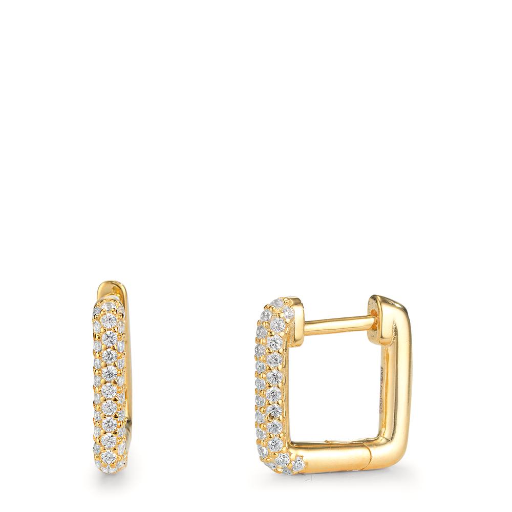 Créoles à charnières Argent Zircone jaune Plaqué or-602781