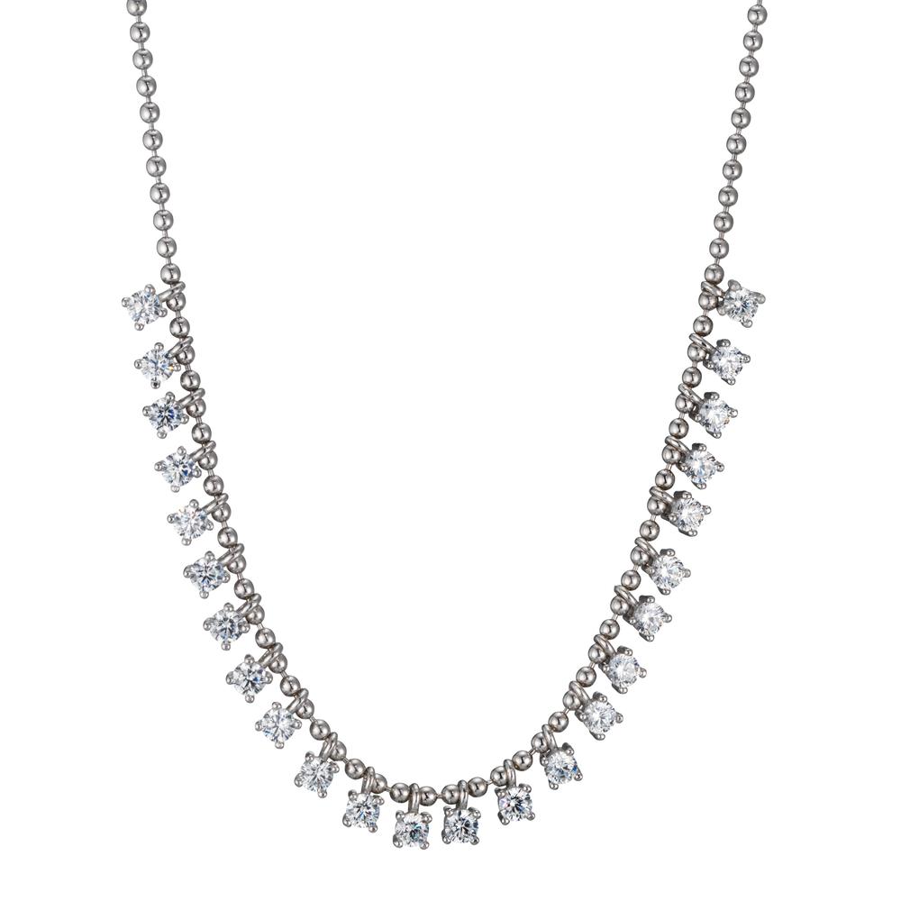 Collier Argent Zircone 24 Pierres Rhodié 37-42 cm-602799