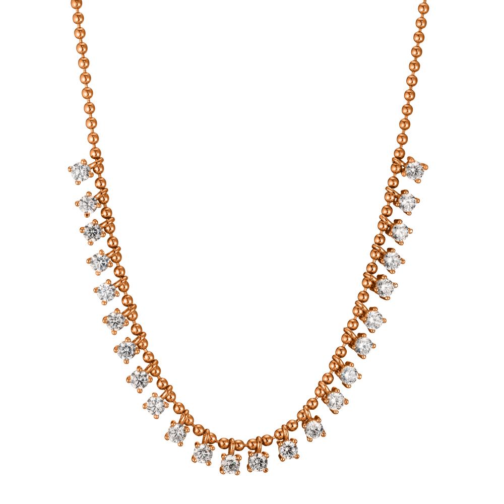 Collier Argent Zircone 24 Pierres rosé Plaqué or 37-42 cm-602800
