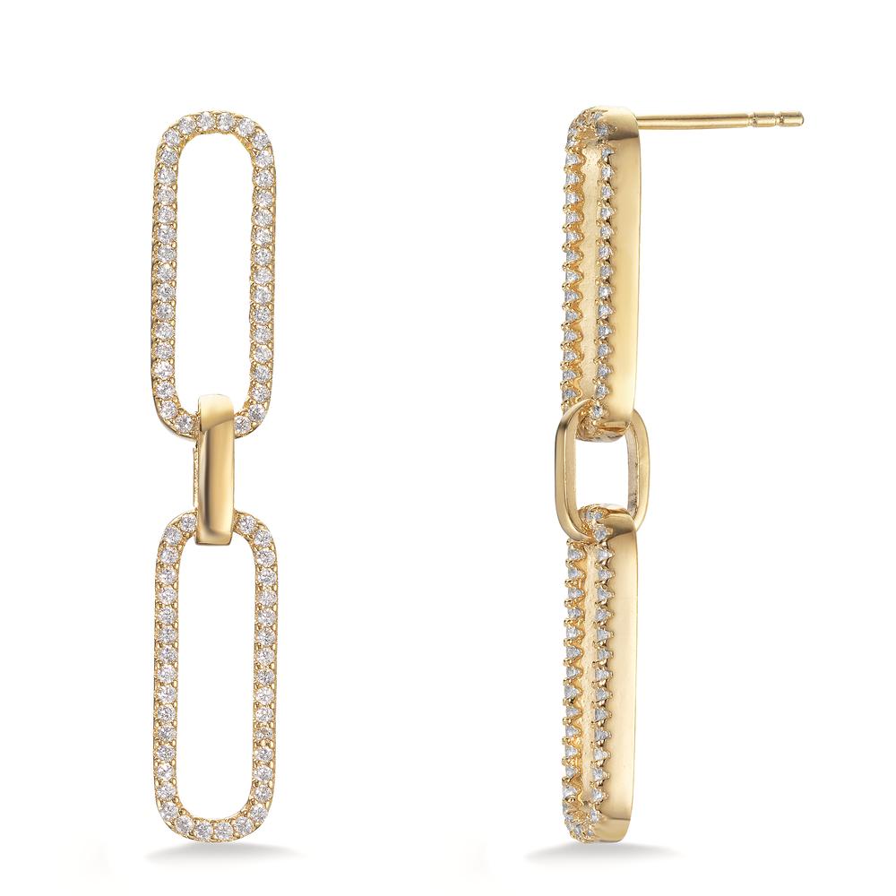 Pendant d'oreilles Argent Zircone jaune Plaqué or-602803
